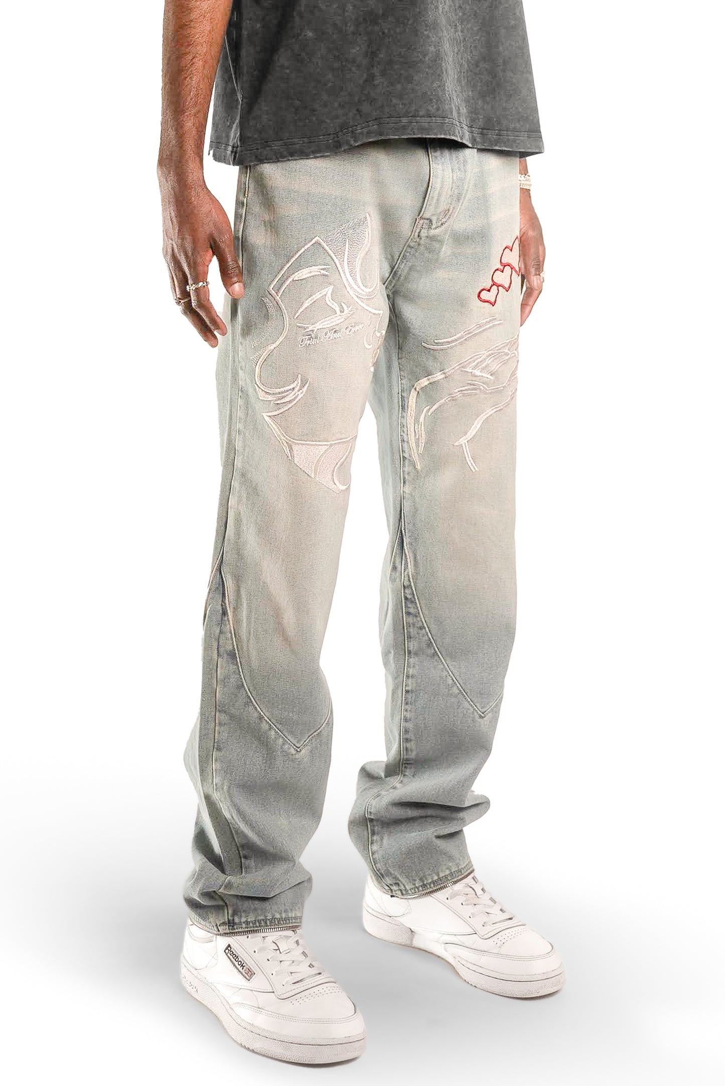 Amour Baggy-Jeans Blau